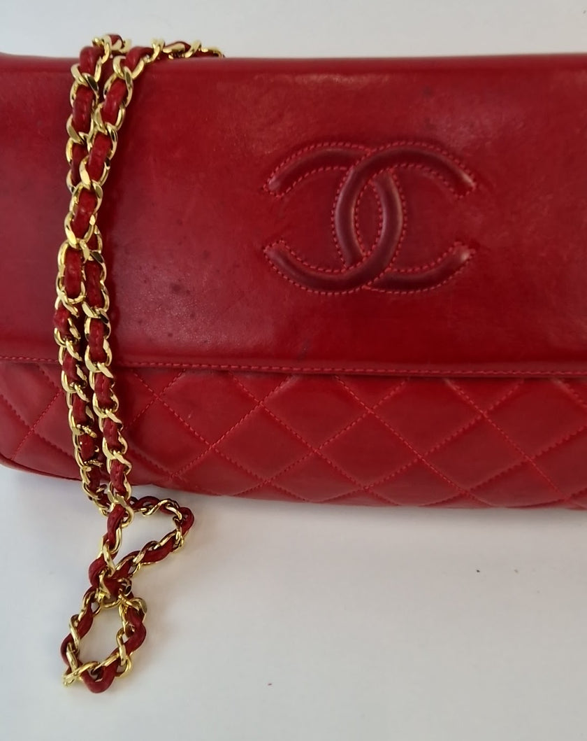 Chanel red shoulder bag