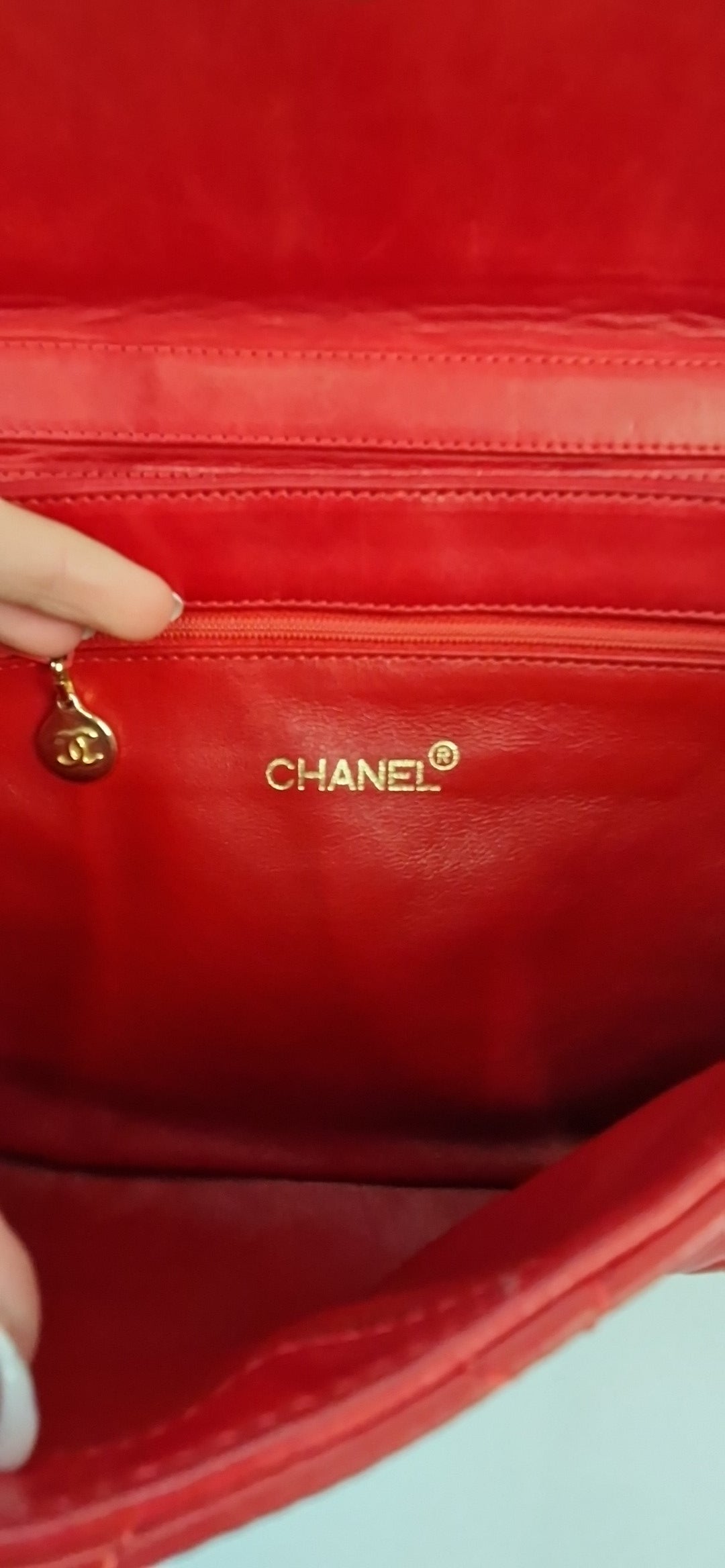 Chanel red shoulder bag