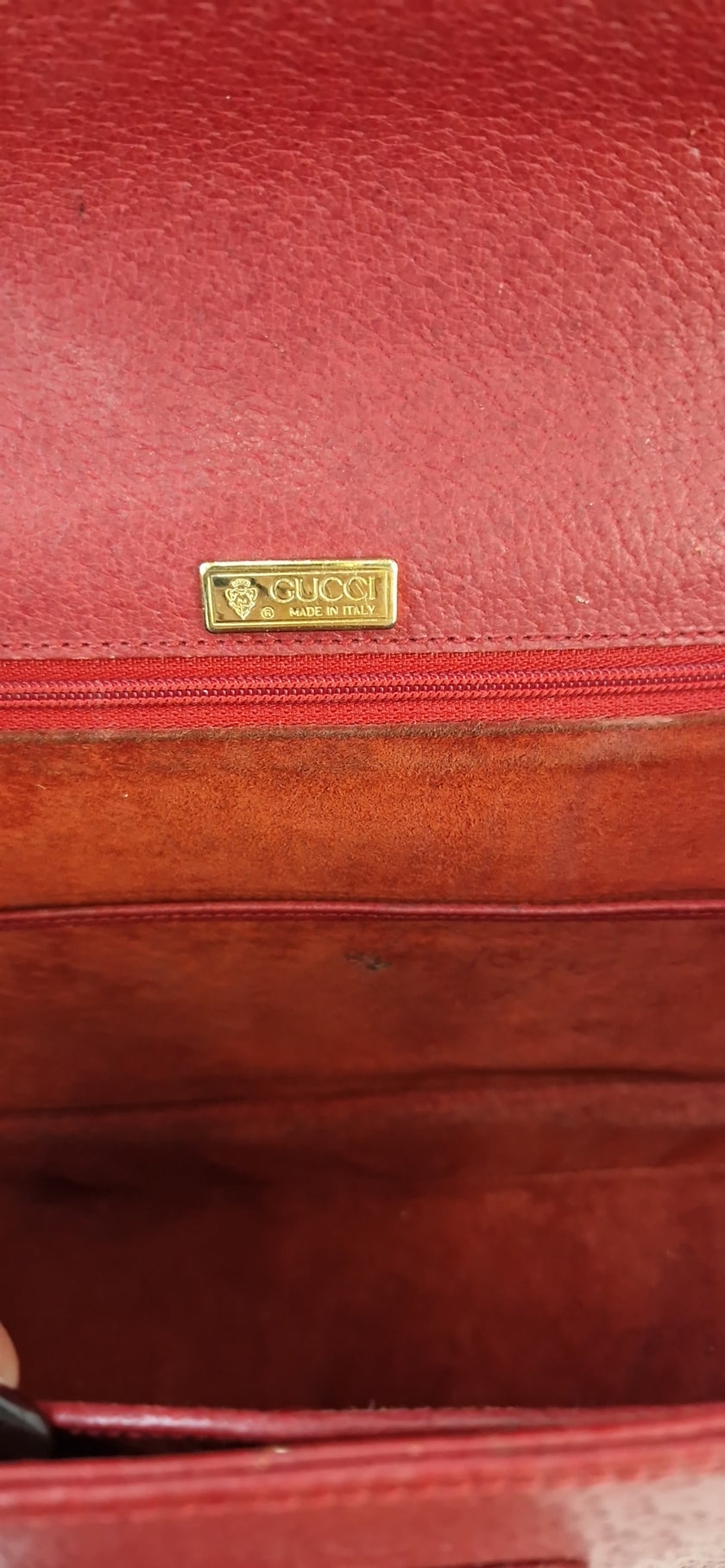 Gucci Handtasche aus rotem Leder „Bamboo 1947“