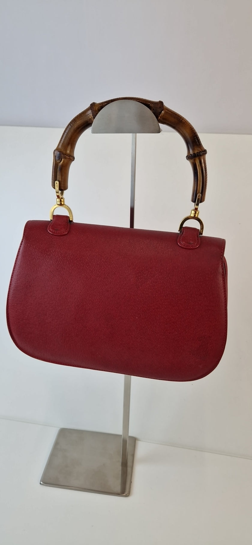 Gucci Handtasche aus rotem Leder „Bamboo 1947“