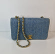 Chanel „Quilted Full Flap“ Denim-Schultertasche