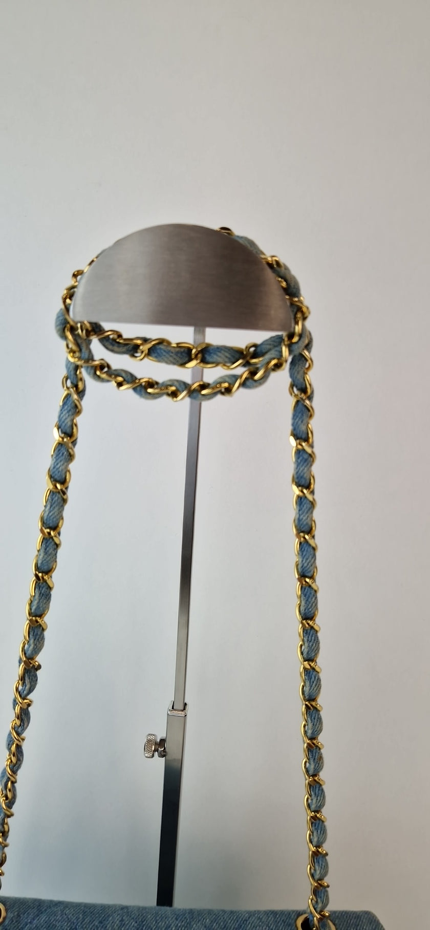 Chanel „Quilted Full Flap“ Denim-Schultertasche