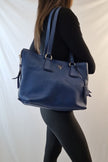 Borsa a spalla Prada vitello  Phenix in pelle blu