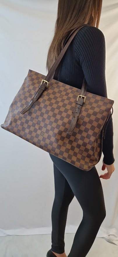 Borsa a mano Louis Vuitton Chelsea Damier Ebène