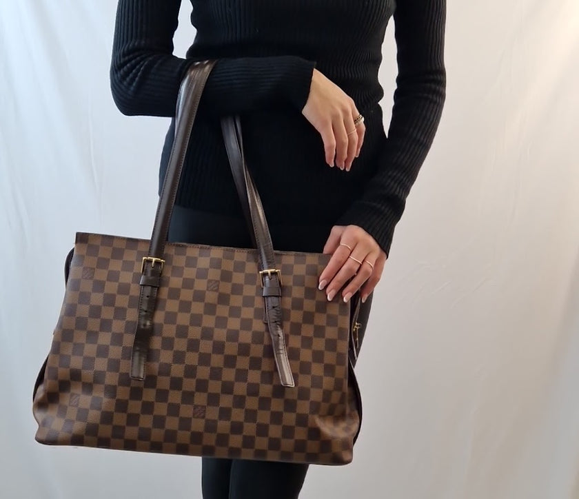 Borsa a mano Louis Vuitton Chelsea Damier Ebène