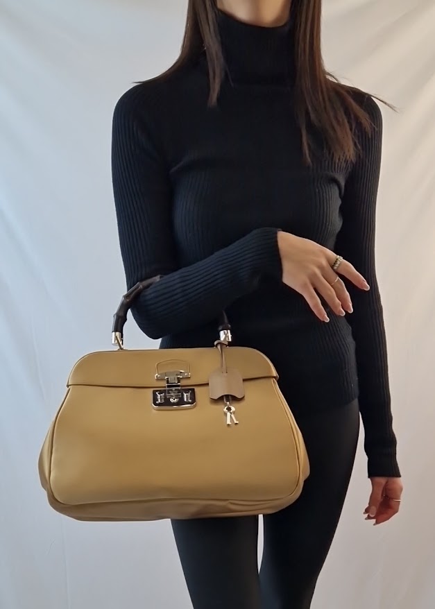 Borsa a mano Gucci Bamboo  Lady Look  oro