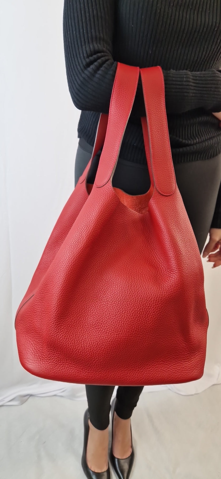 Hermès Picotin Lock 26 Schultertasche aus rotem Leder