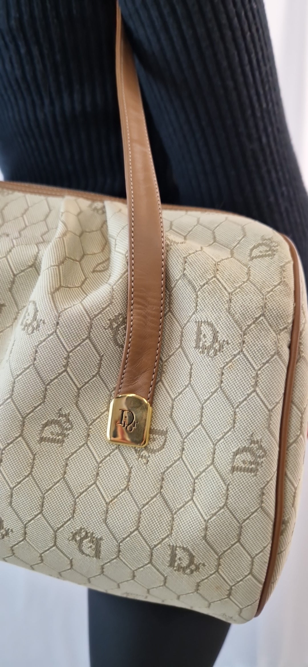 Borsa Christian Dior Vintage in tela Honeycomb