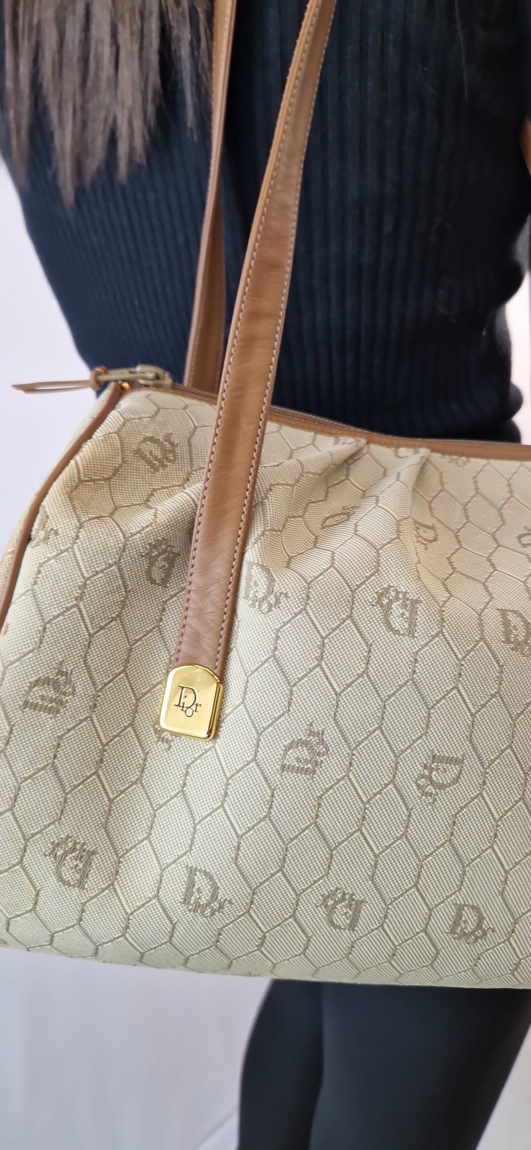 Borsa Christian Dior Vintage in tela Honeycomb