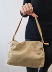 Fendi „Mama Baguette“ Schultertasche in Goldbeige