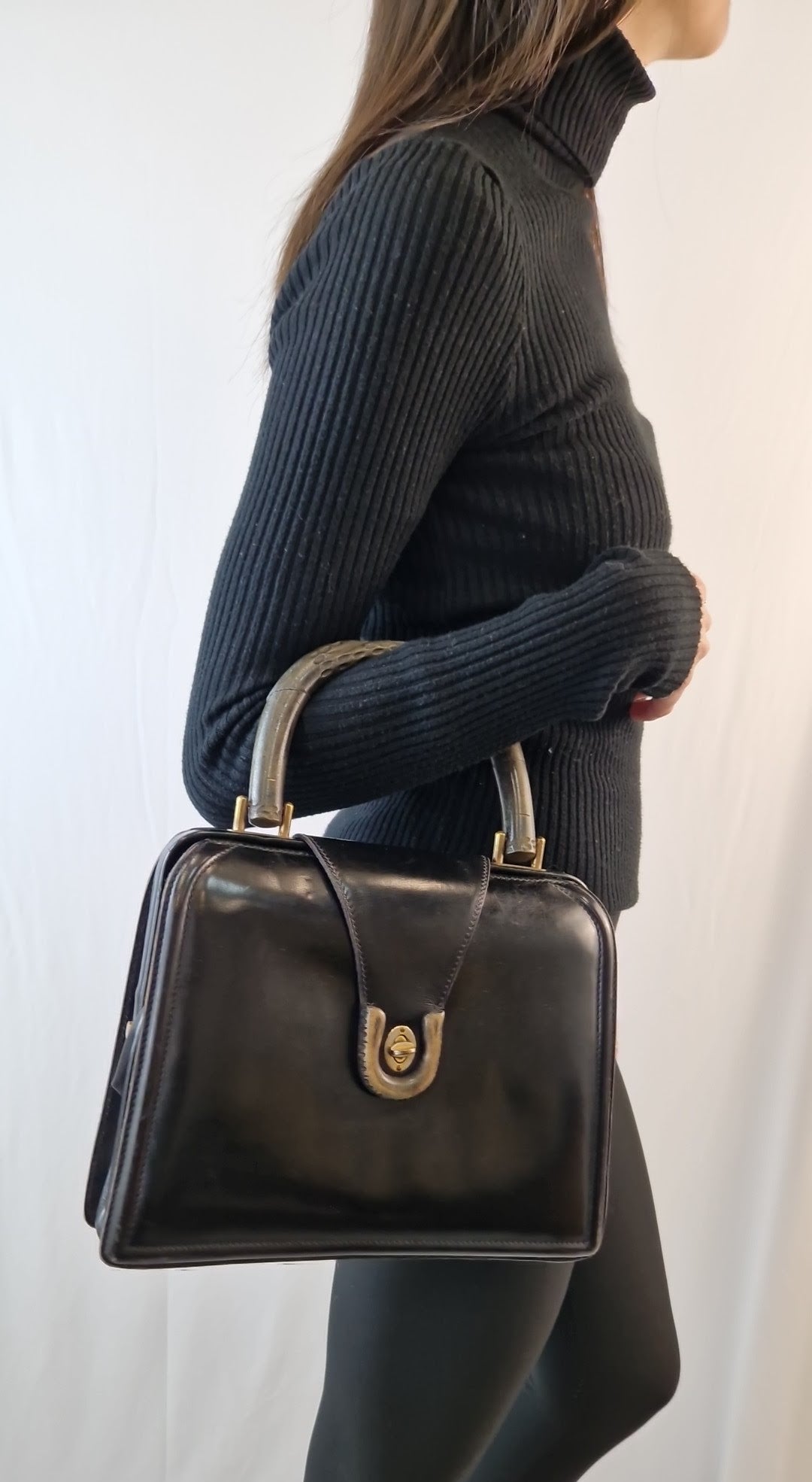 Gucci-Handtasche mit Griffen in Bambusoptik