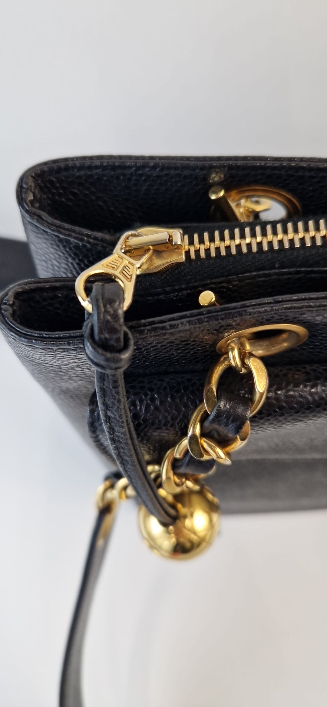 Chanel Coco Mark Schwarze Schultertasche