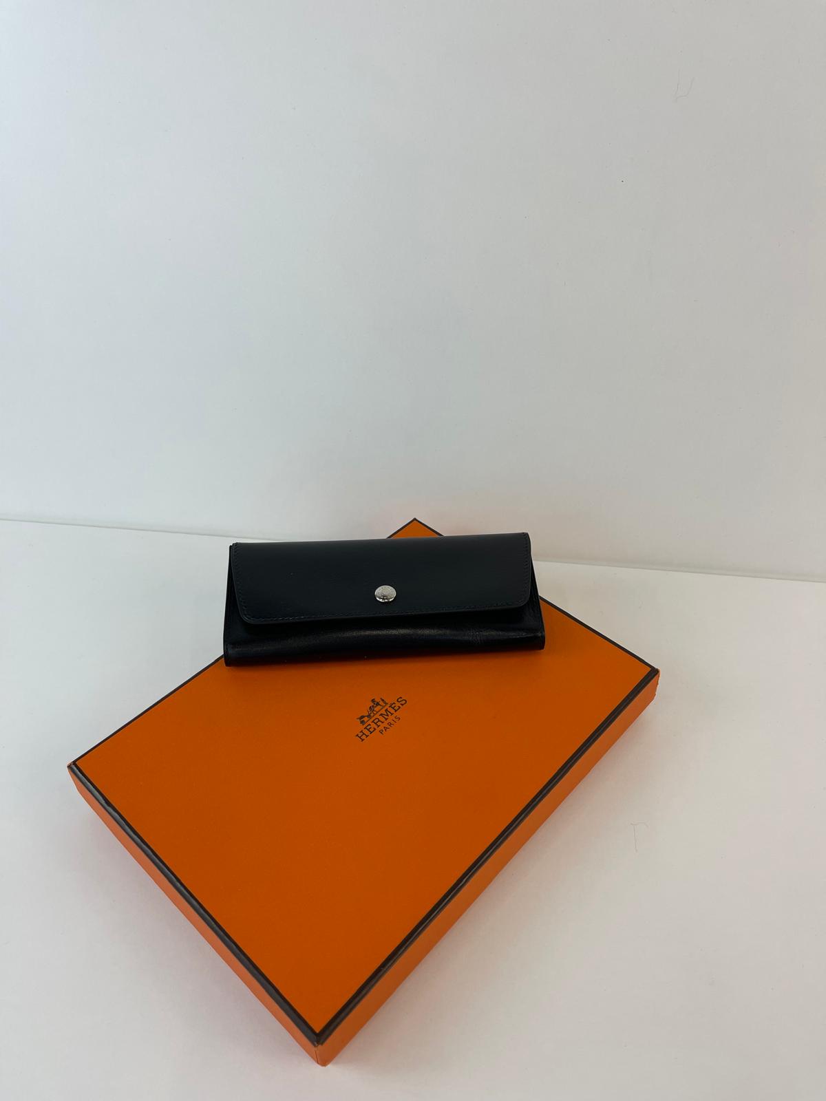 Hermès black glasses case